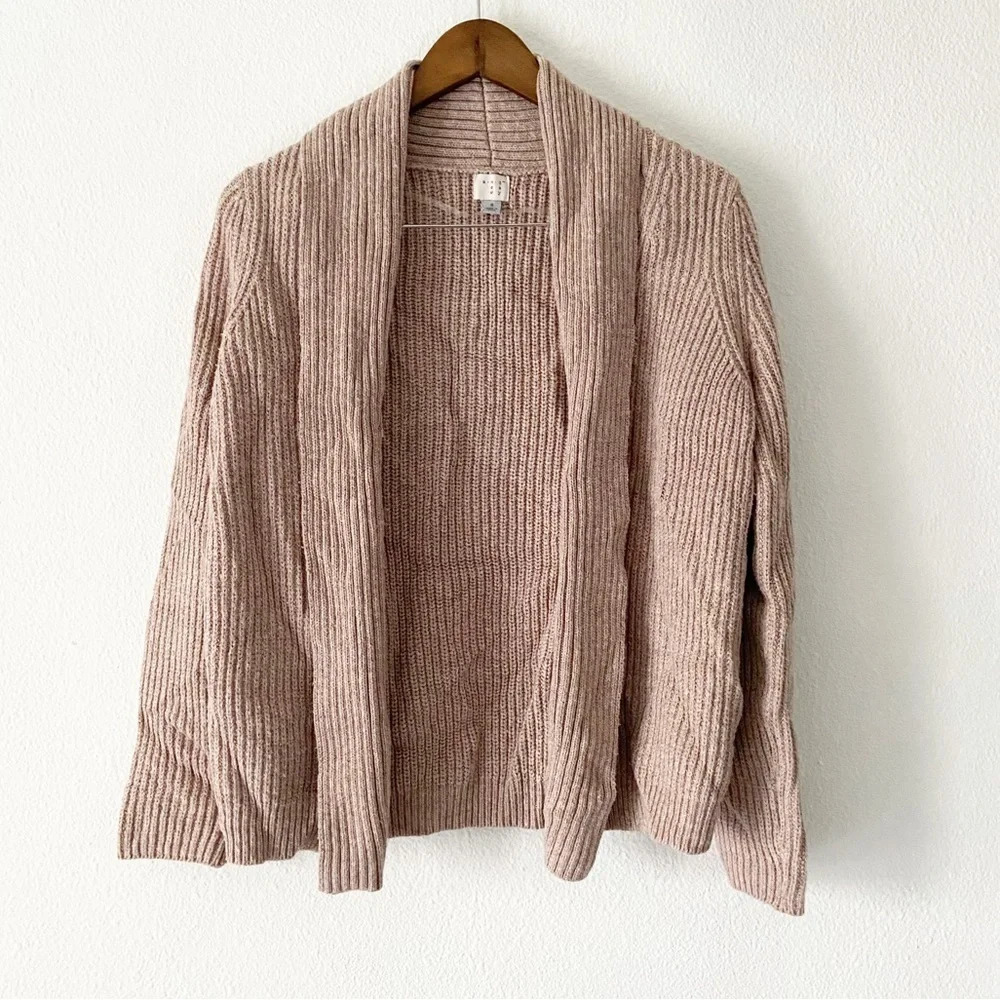 Open Front Knit Cardigan Dusty Pink Size Small A New Day Cotton Casual Chunky